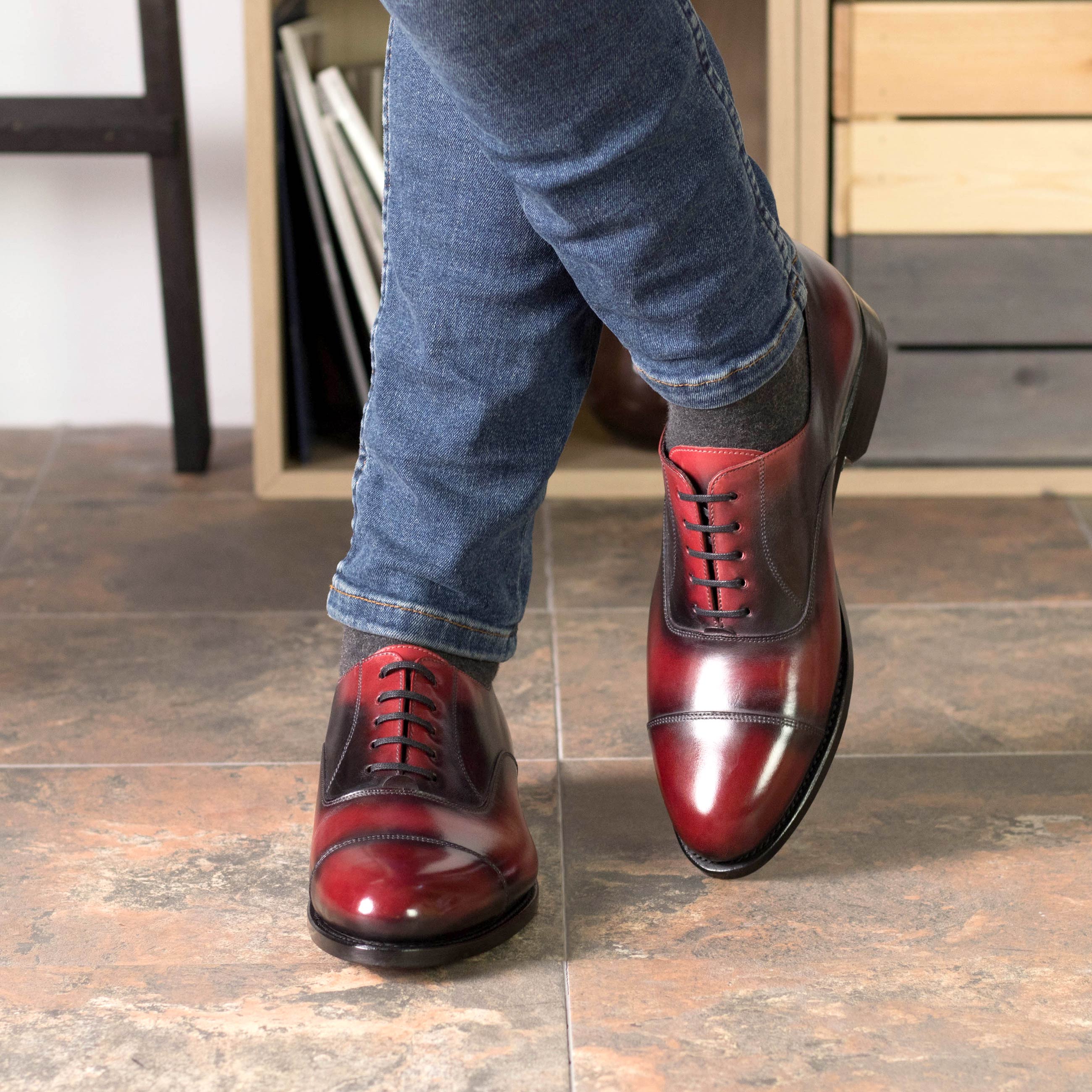Burgundy Patina - Fox Oxfords