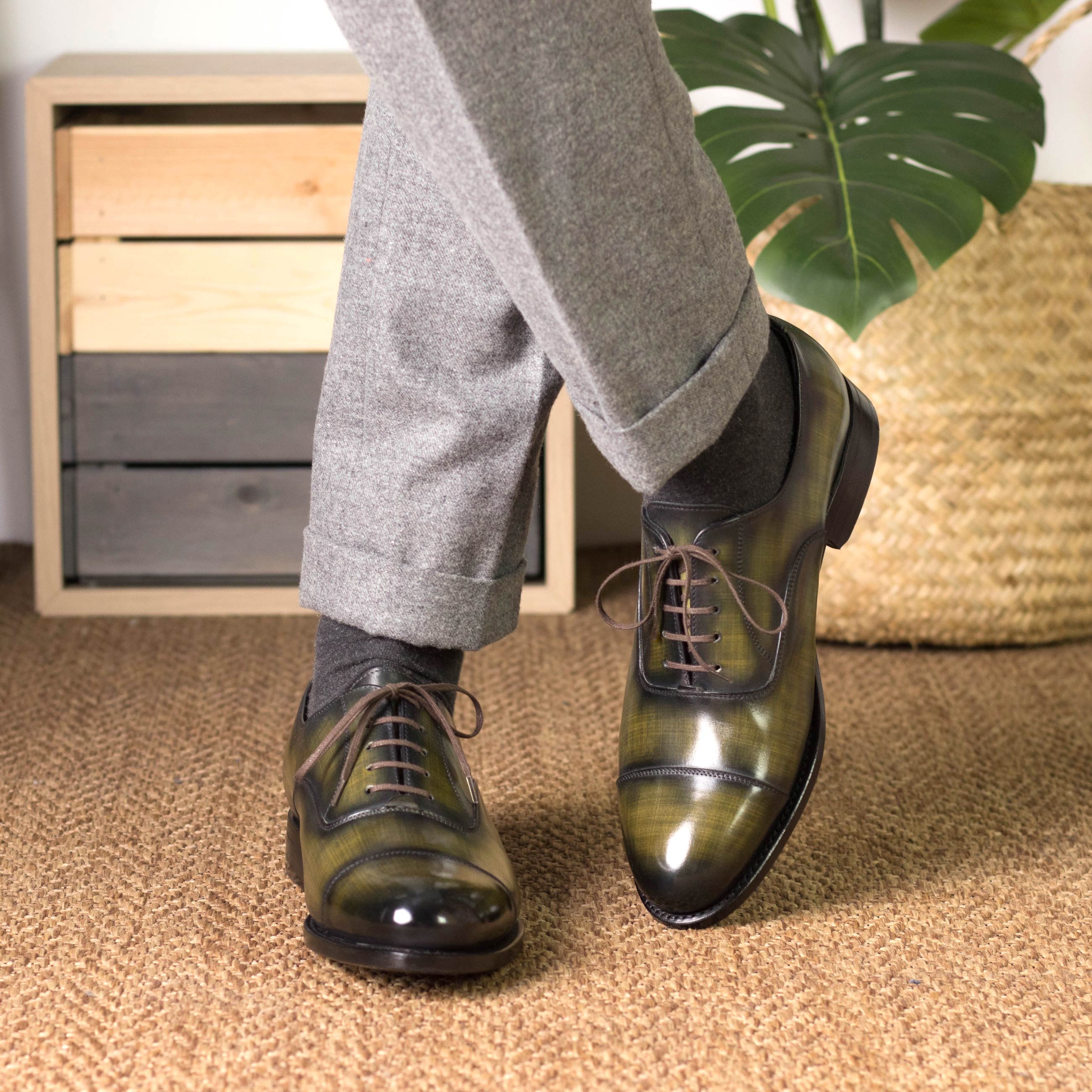Khaki Papiro Patina - Fox Oxfords
