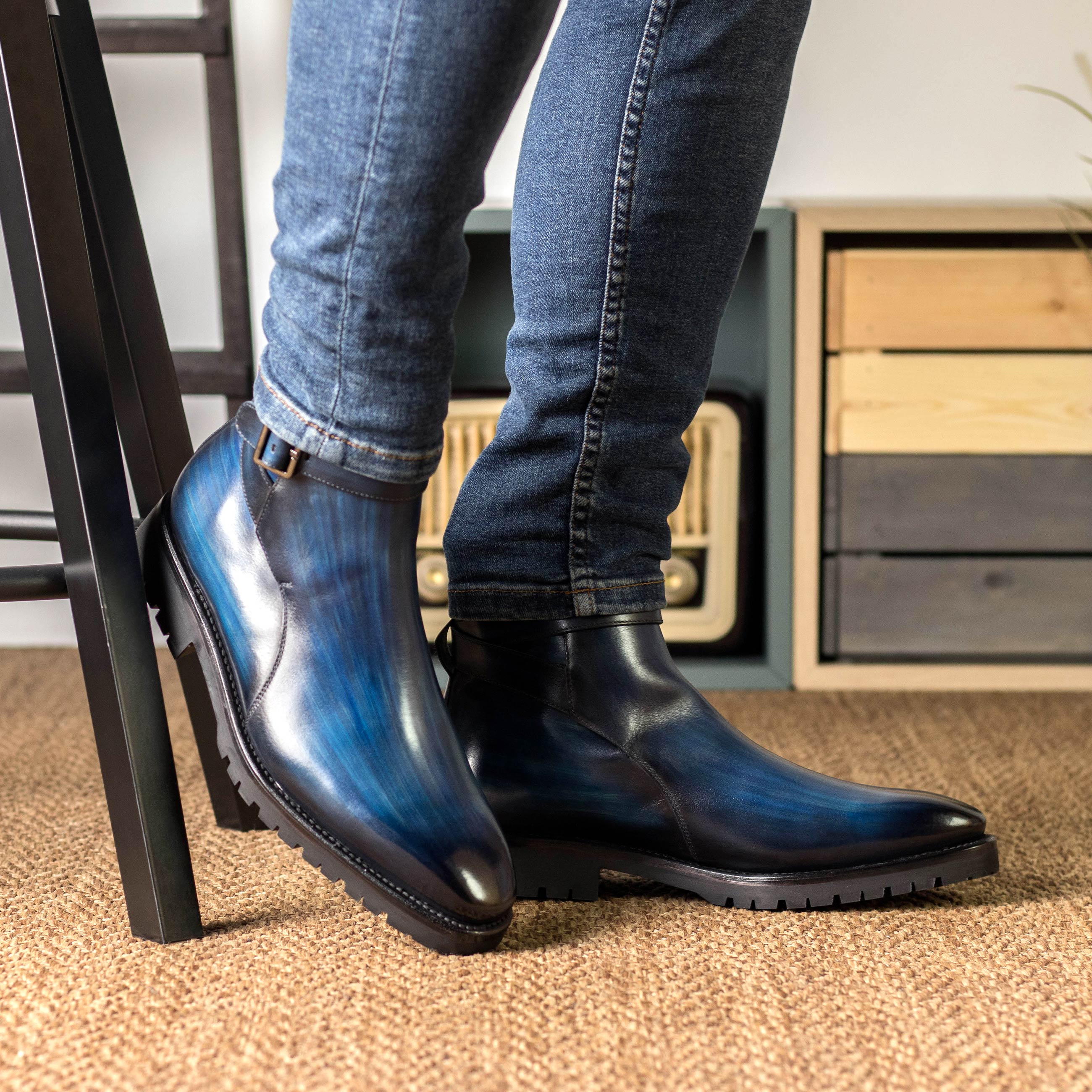 Blue Denim Patina - Hoff Jodhpur Boots