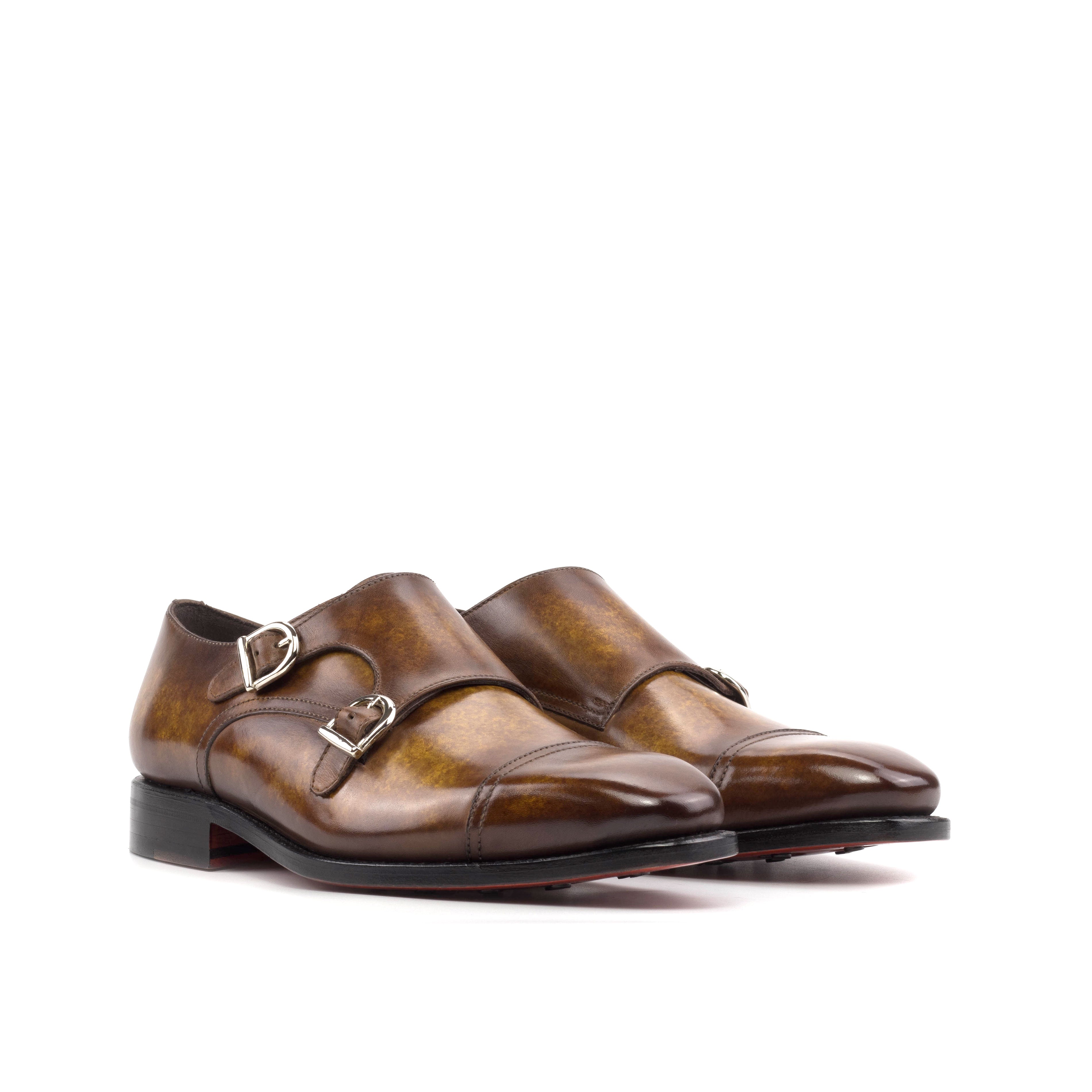 Cognac Marble Patina - Del Giudice Monk Straps