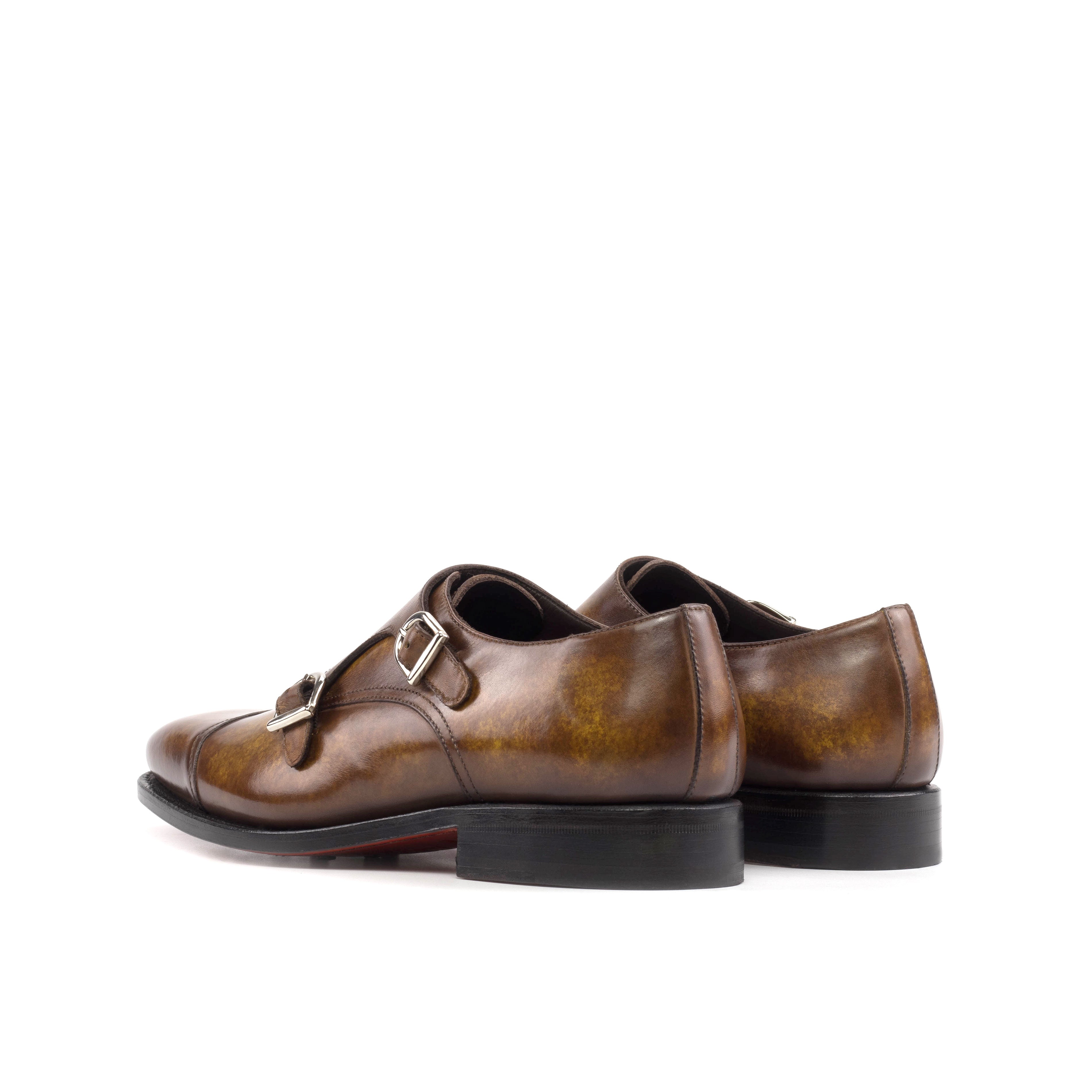 Cognac Marble Patina - Del Giudice Monk Straps