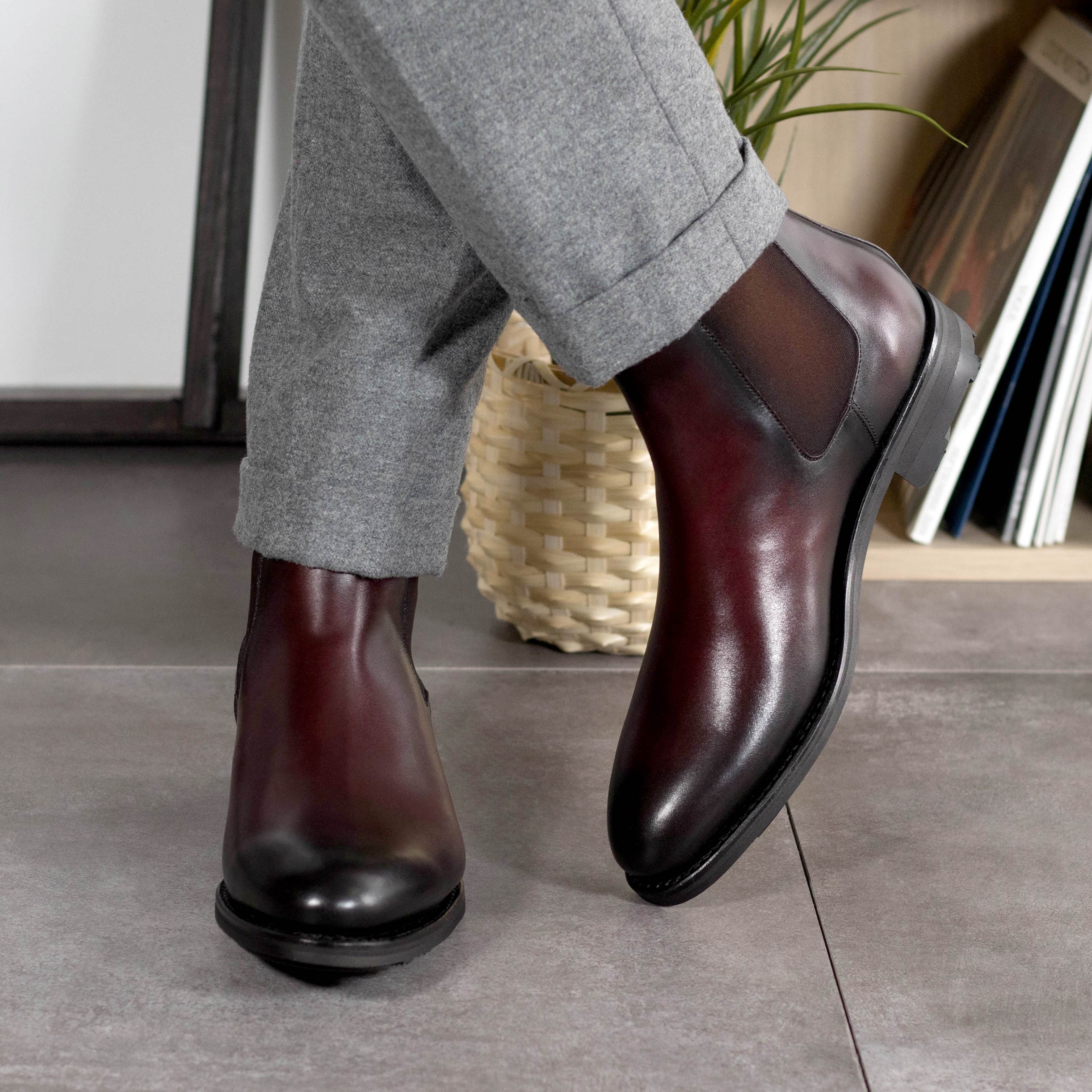 Burgundy Chelsea Boots