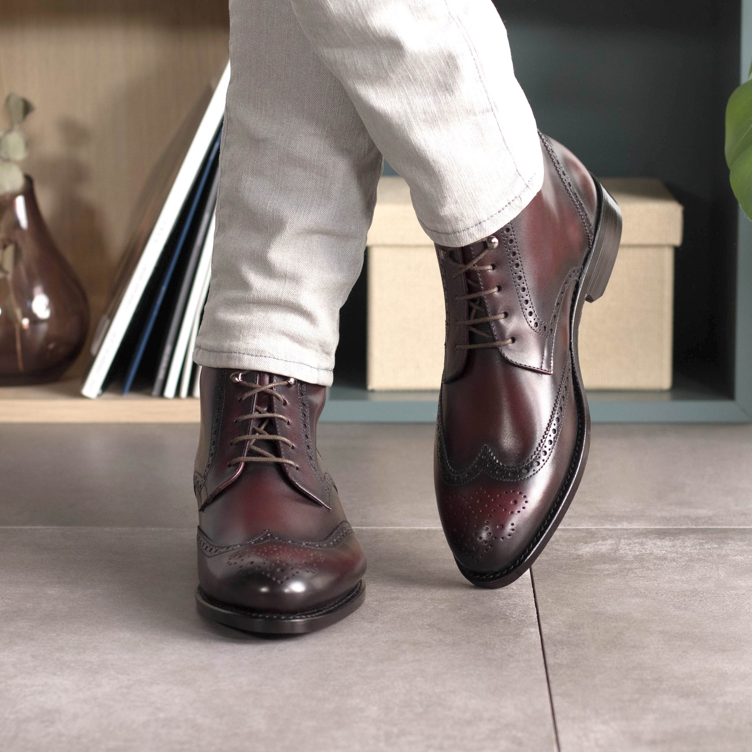 Burgundy Military Brogue