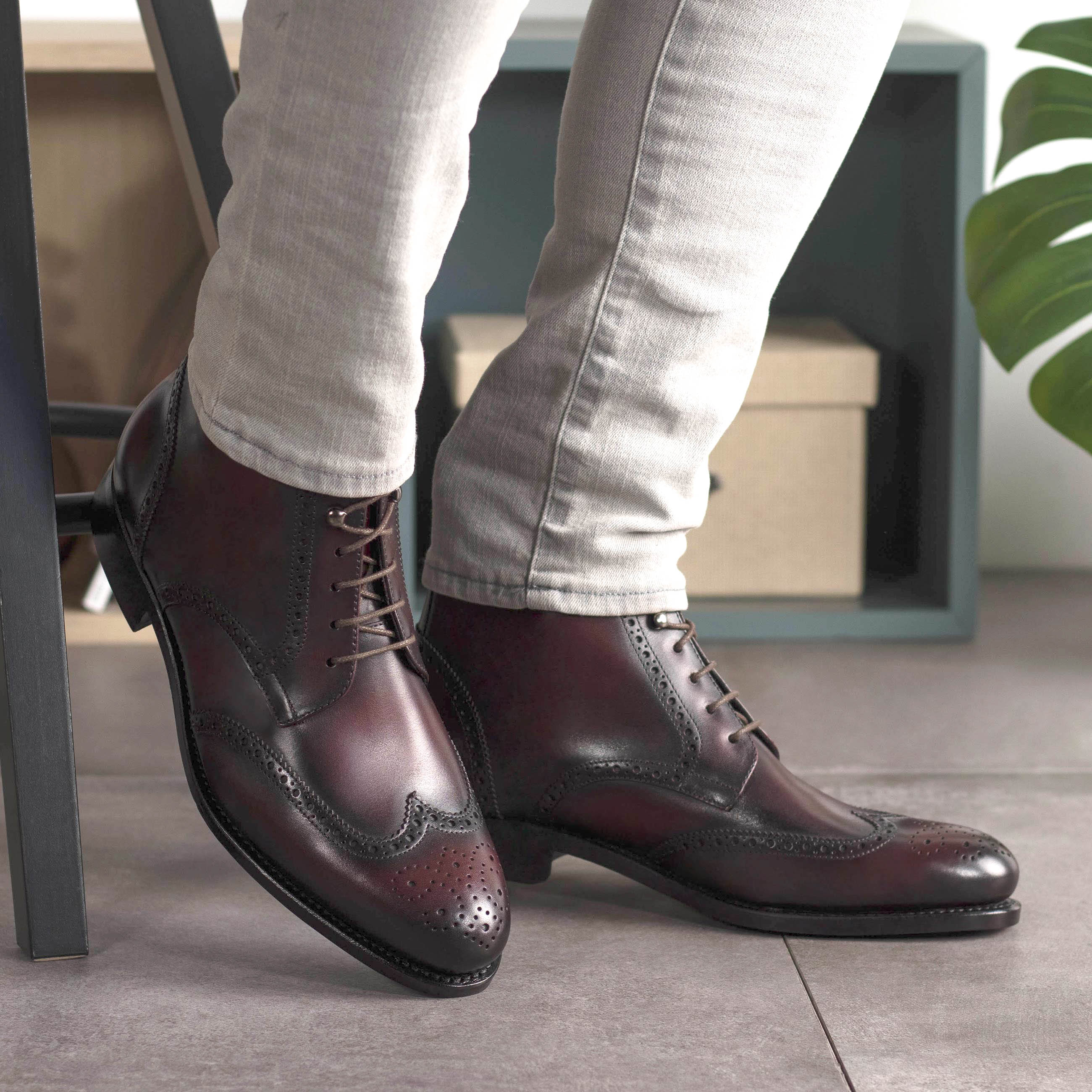 Burgundy Military Brogue