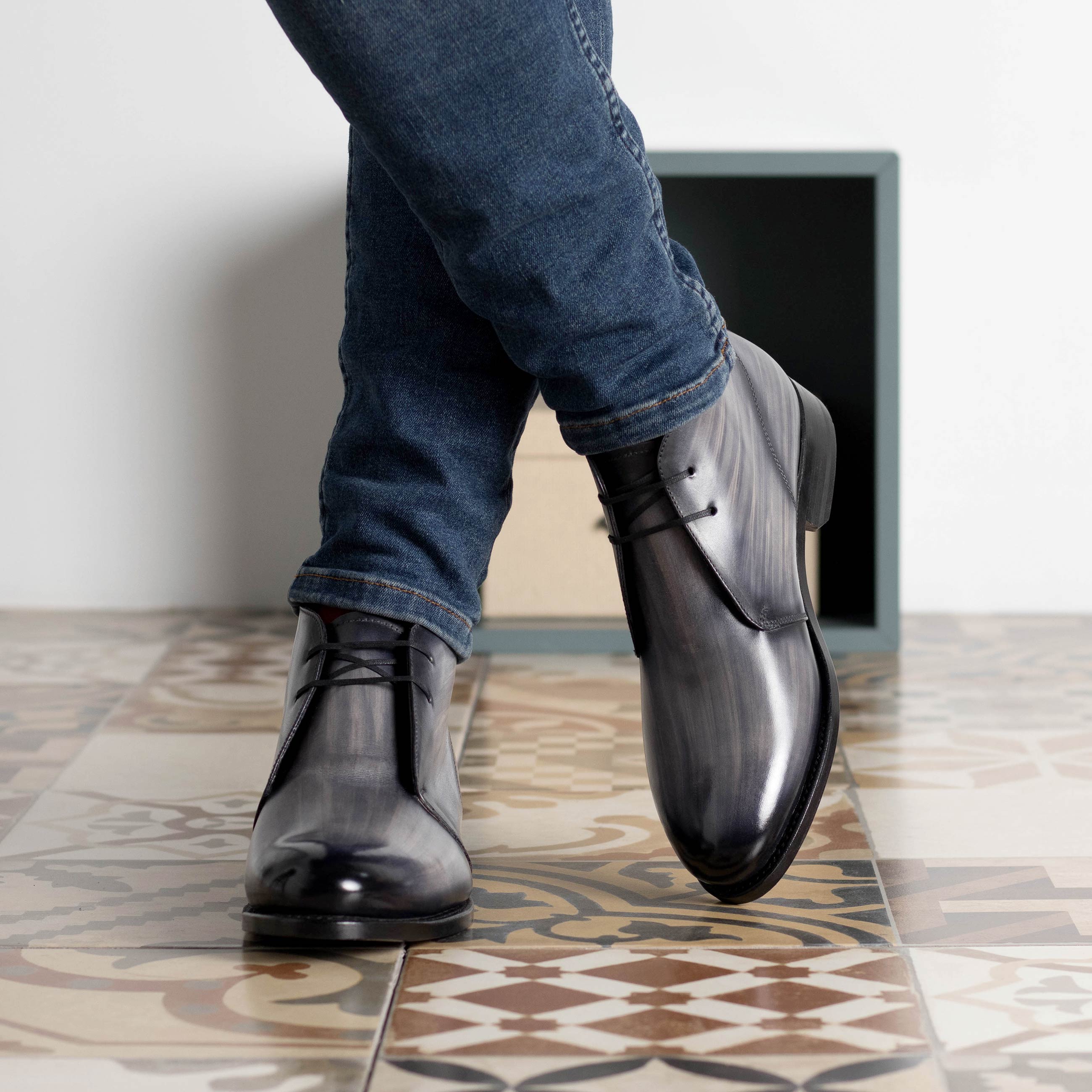 Grey Hardwood Patina Chukkas