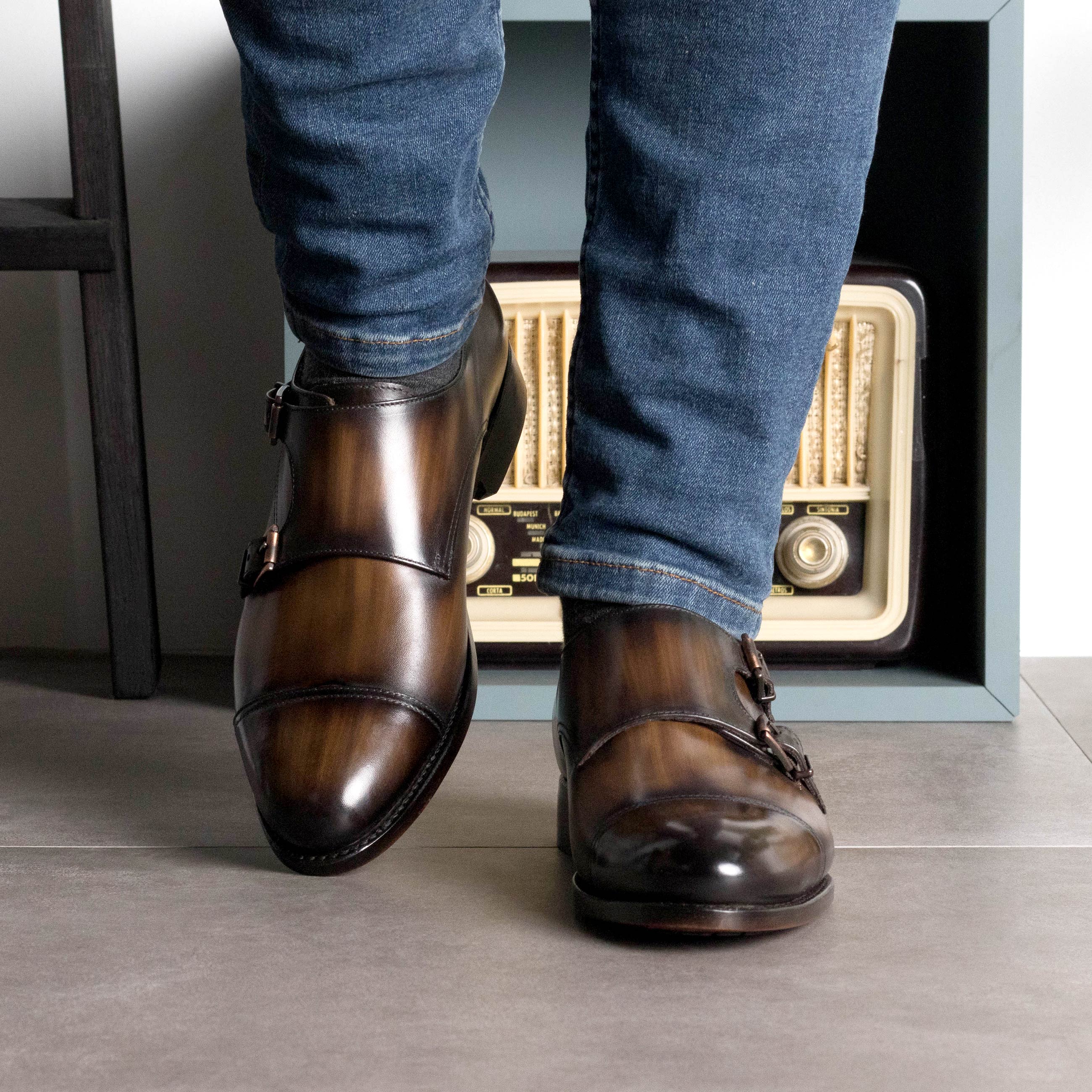 Brown Hardwood Patina - Del Giudice Monk Straps