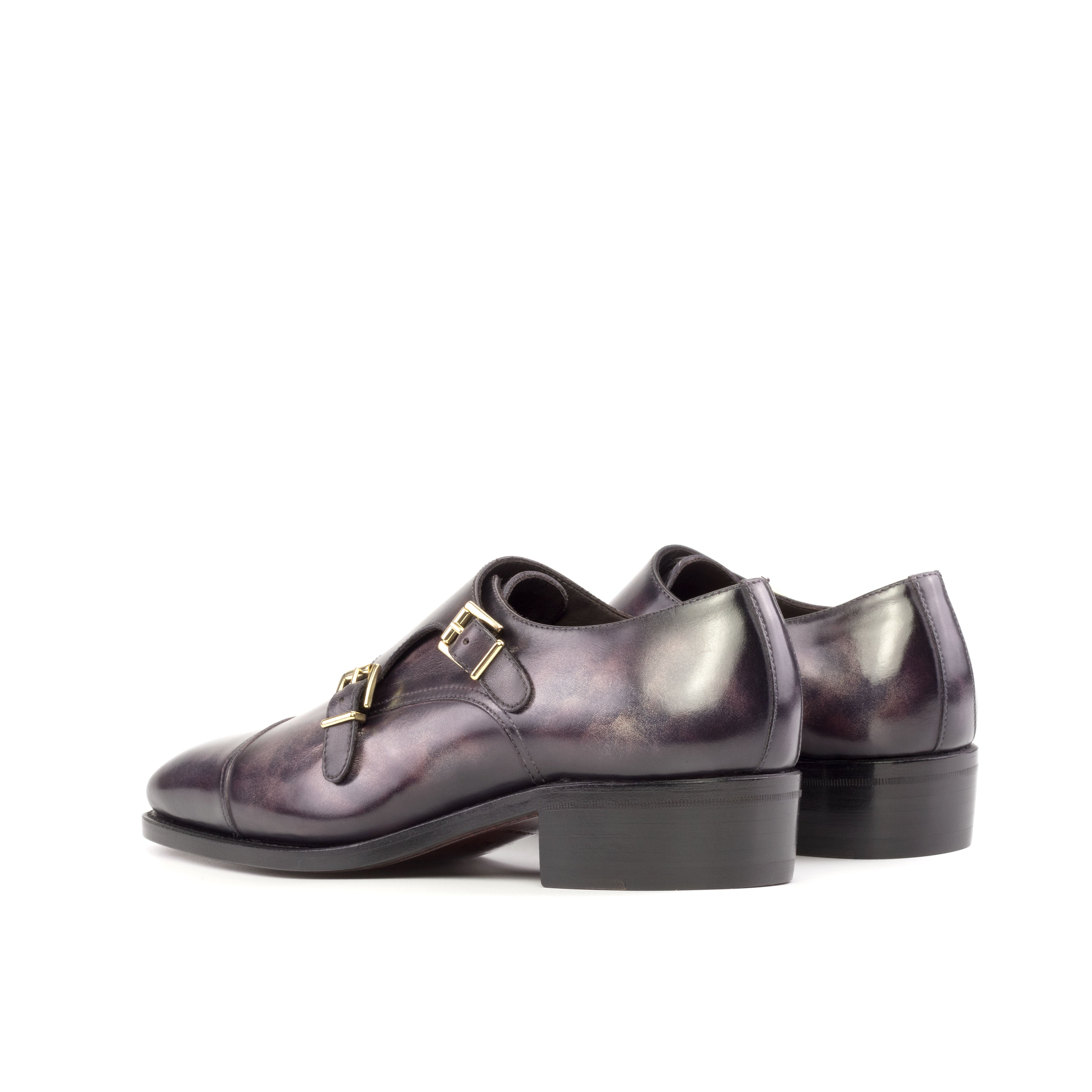 Aubergine Museum Patina - Del Giudice Monk Straps