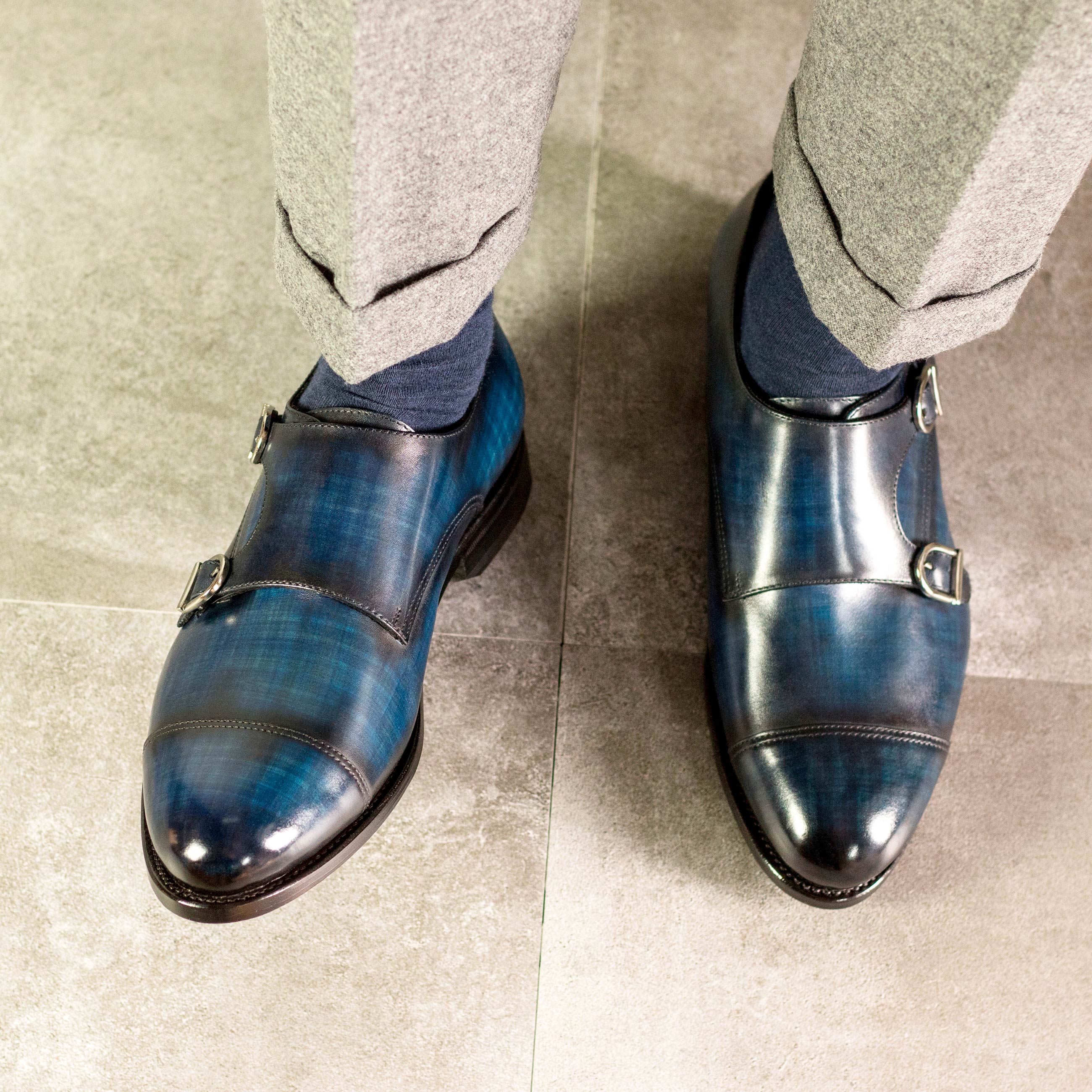 Blue Denim Patina - Del Giudice Monk Straps