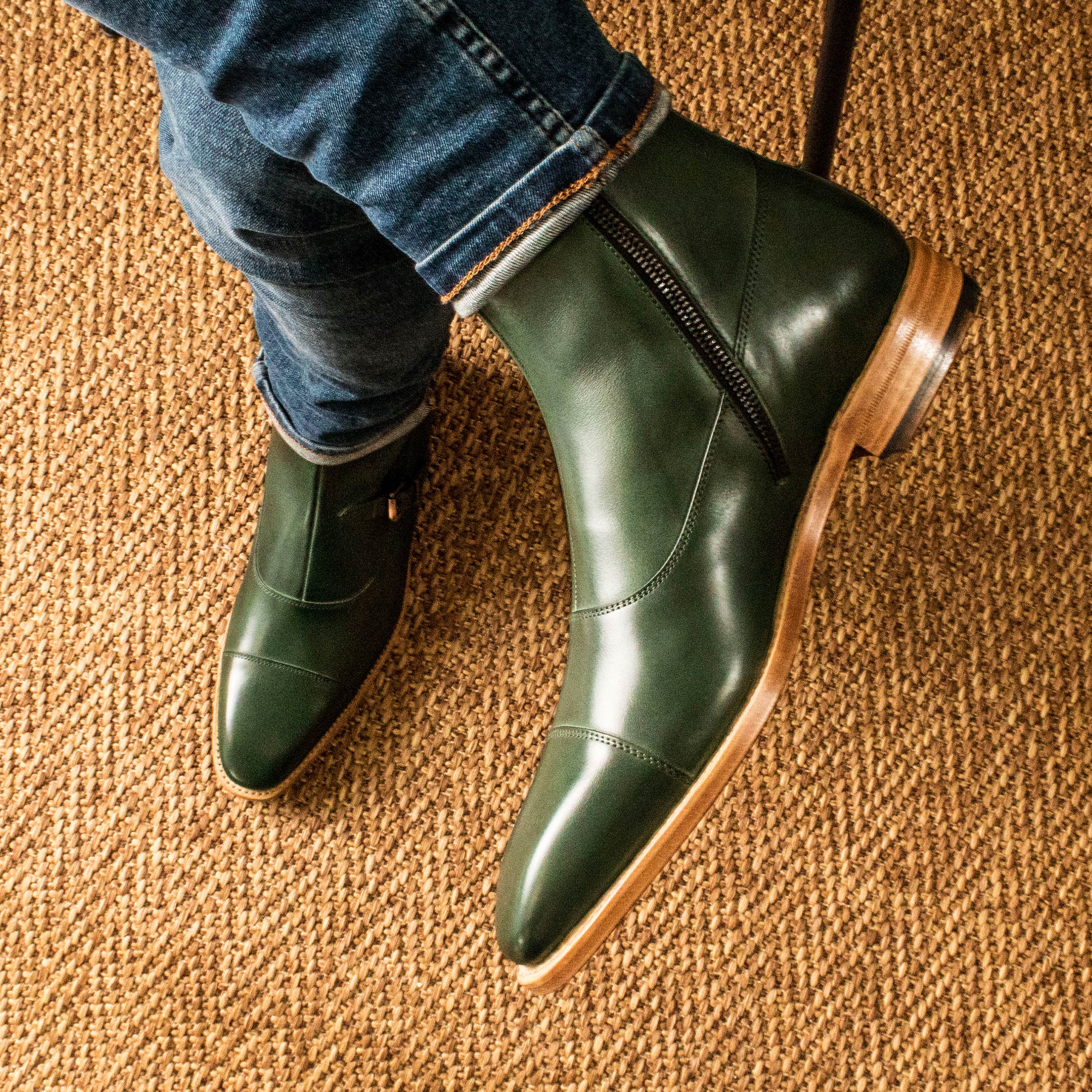 Mens green dress boots shop