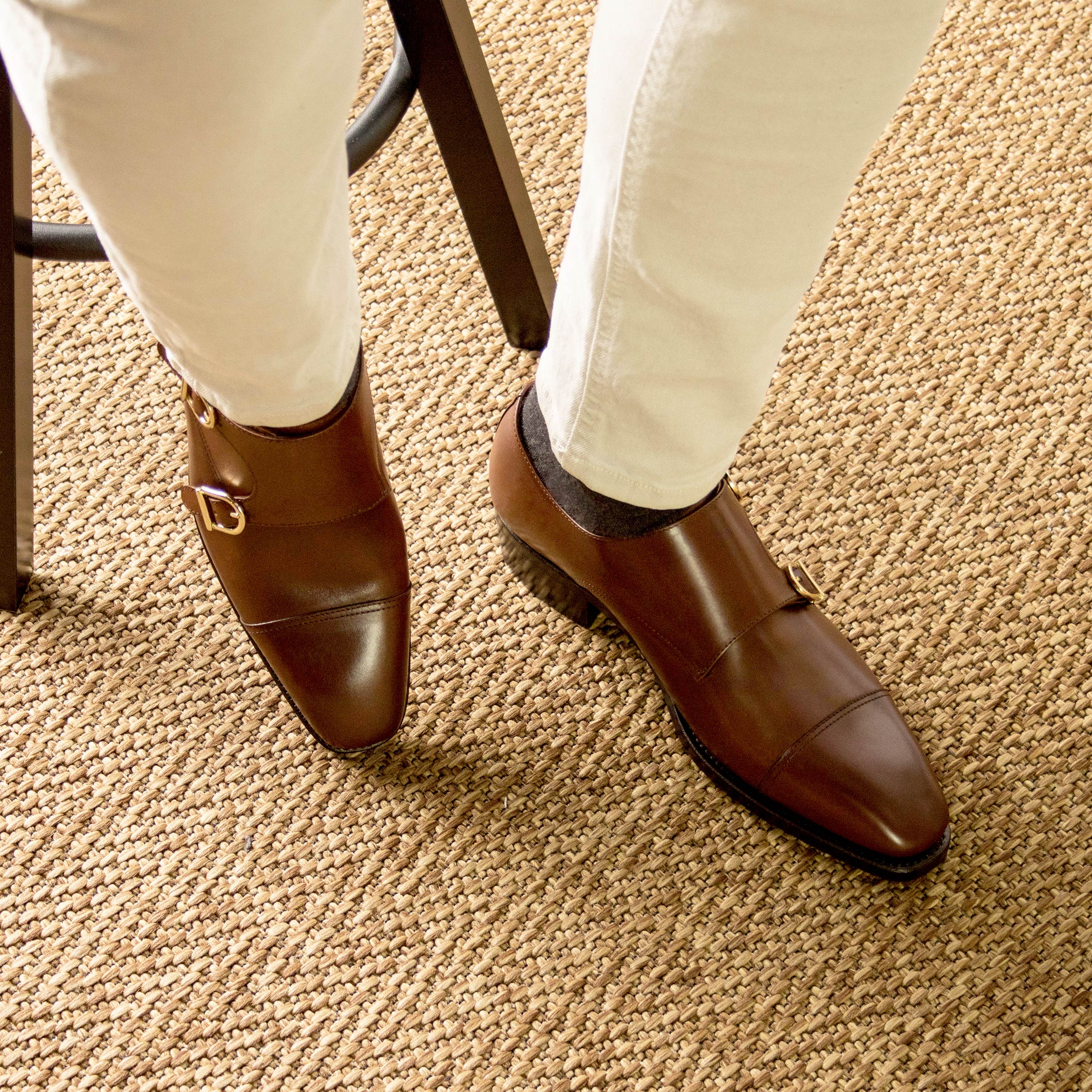 Caramel Box Calf Monk Straps