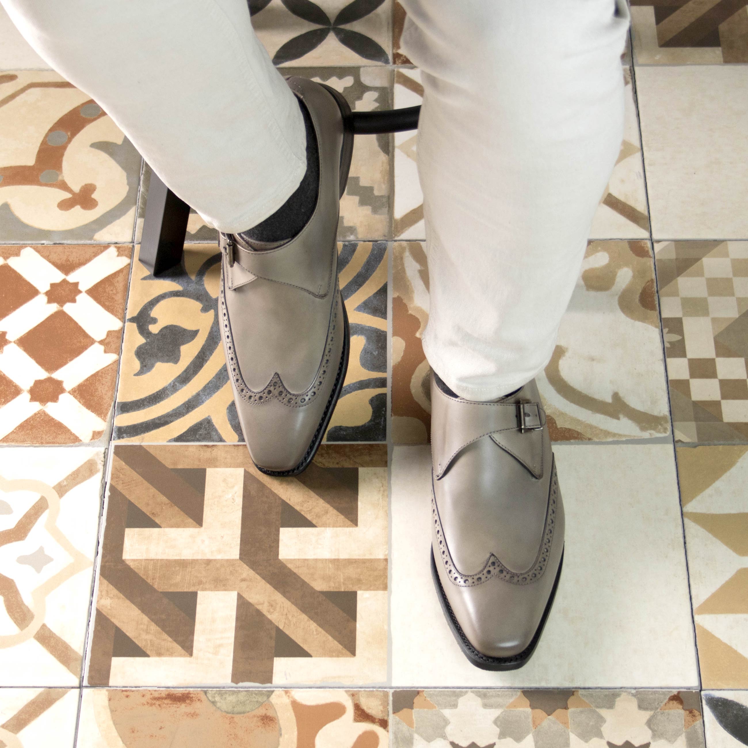 Grey Single Monk Straps